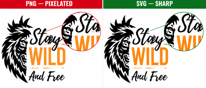 SVG vs PNG quality comparison t-shirt printing