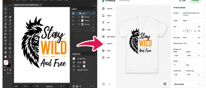 How to use SVG t-shirt designs on Printify step by step