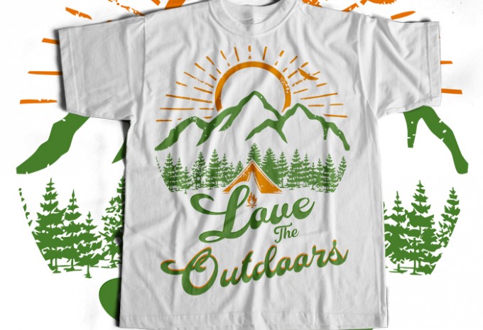 Hiking T-shirt Design Bundle