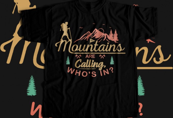 Hiking T-shirt Design Bundle
