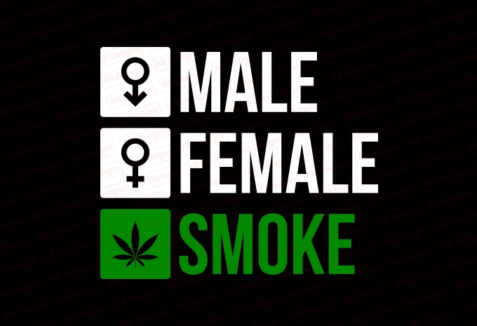 Male Female Smoker T-shirt Design