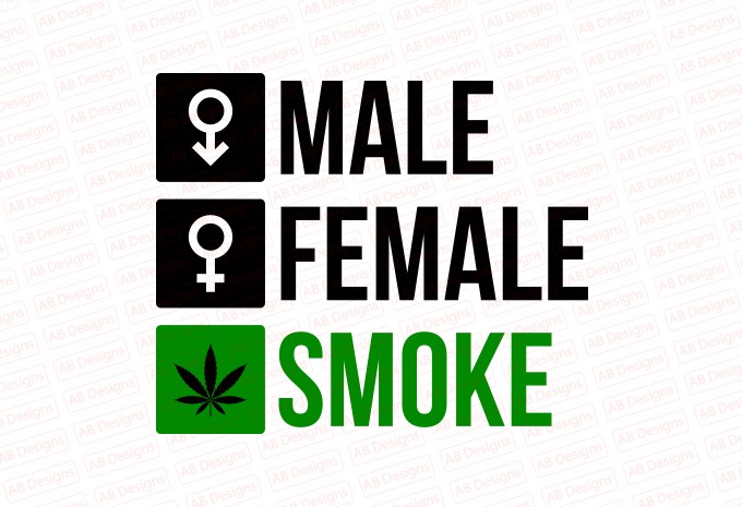 Male Female Smoker T-shirt Design