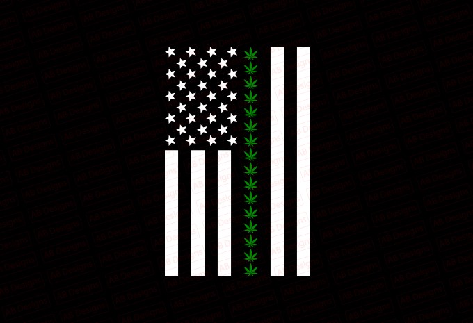 Weed American Flag T-shirt Design