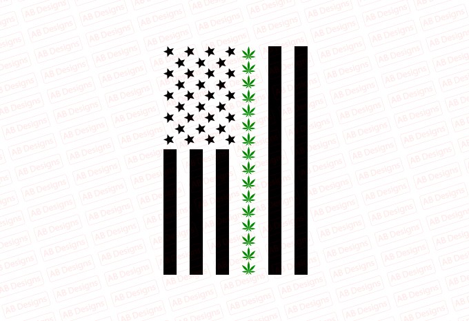 Weed American Flag T-shirt Design