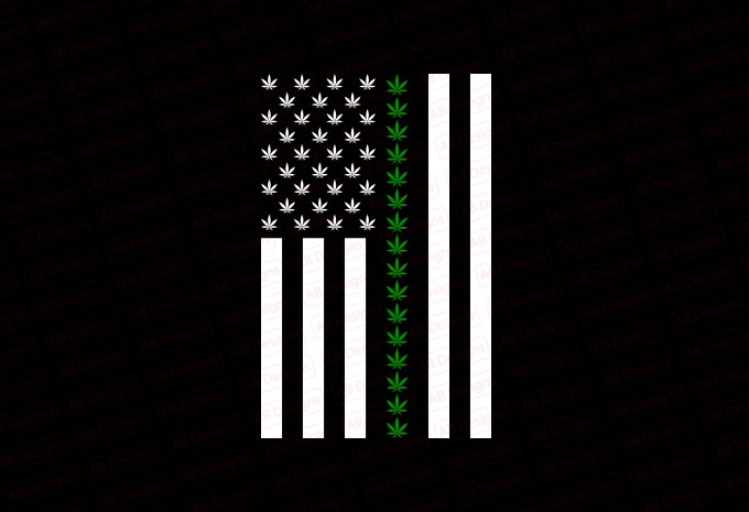 Weed American Flag T-shirt Design