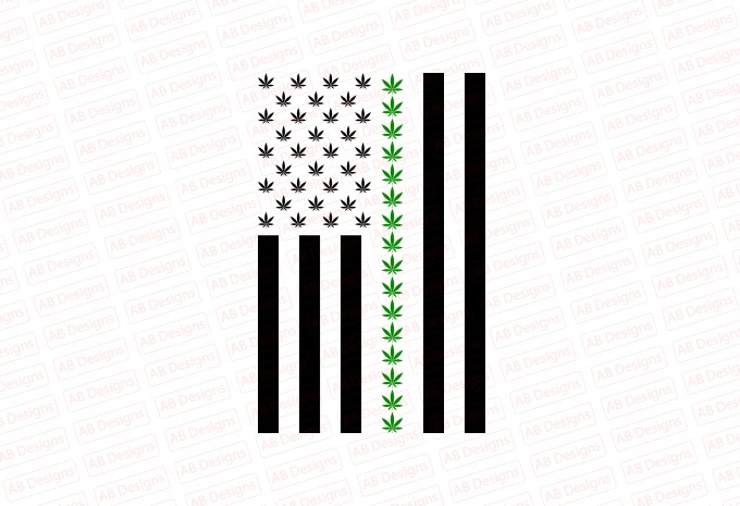 Weed American Flag T-shirt Design