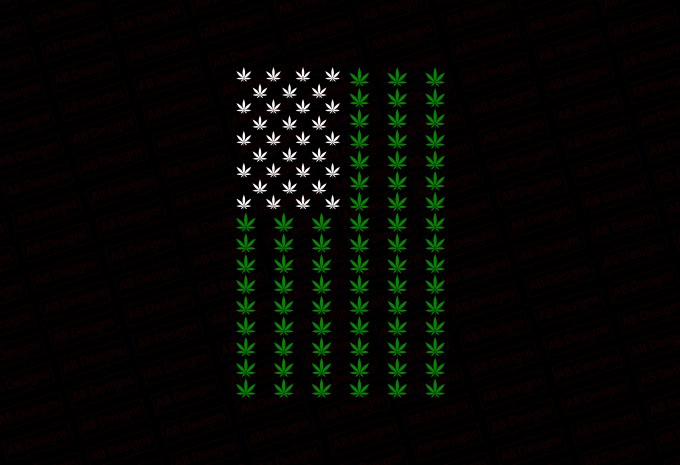 Weed American Flag T-shirt Design