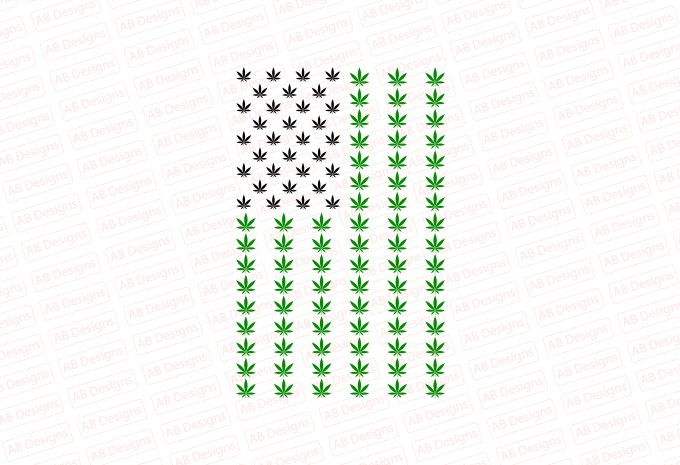 Weed American Flag T-shirt Design