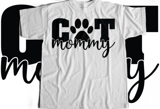 Cat Mommy T-shirt Design