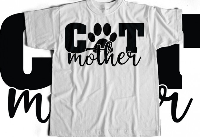 Cat Mother T-shirt Design
