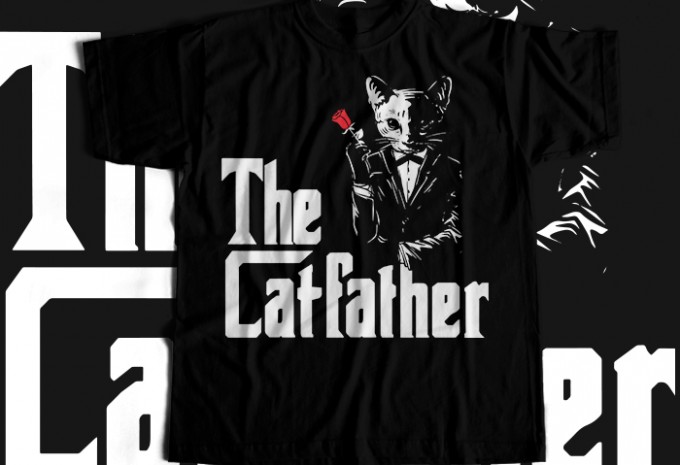 Cat Father T-shirt Design