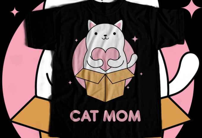 Cat Mom T-shirt Design