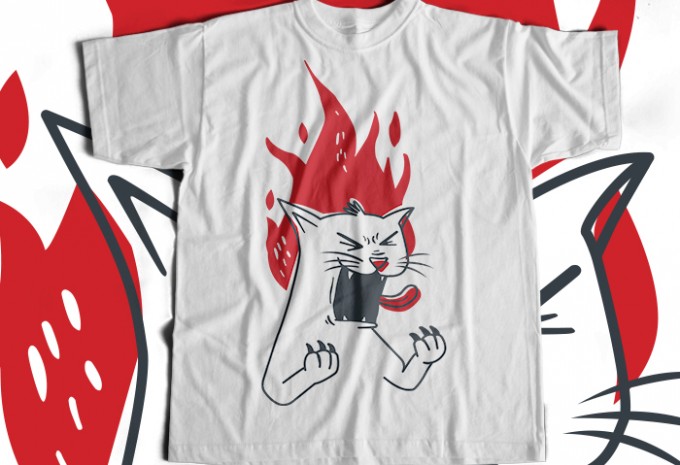 Raging Cat T-shirt Design