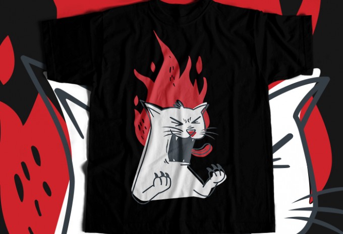 Raging Cat T-shirt Design