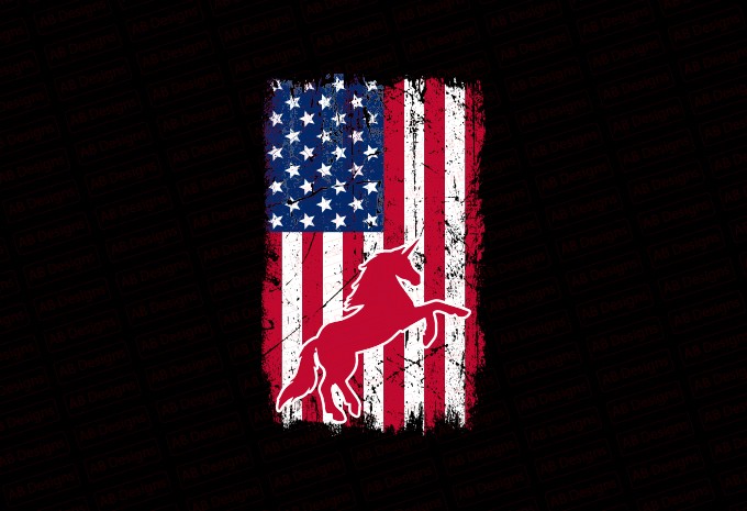 American unicorn flag bundle, USA flag, United state flag T-Shirt Design