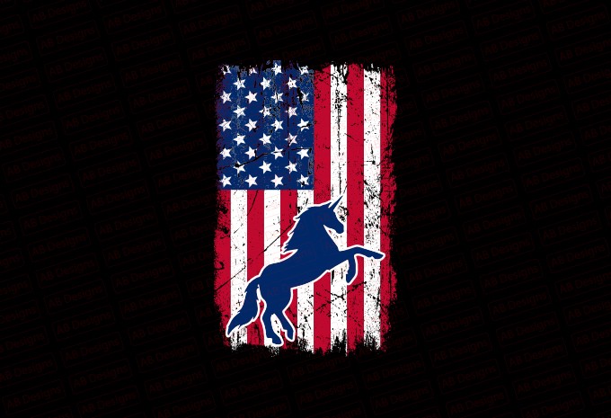 American unicorn flag bundle, USA flag, United state flag T-Shirt Design