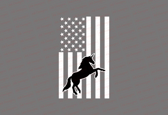 American unicorn flag bundle, USA flag, United state flag T-Shirt Design