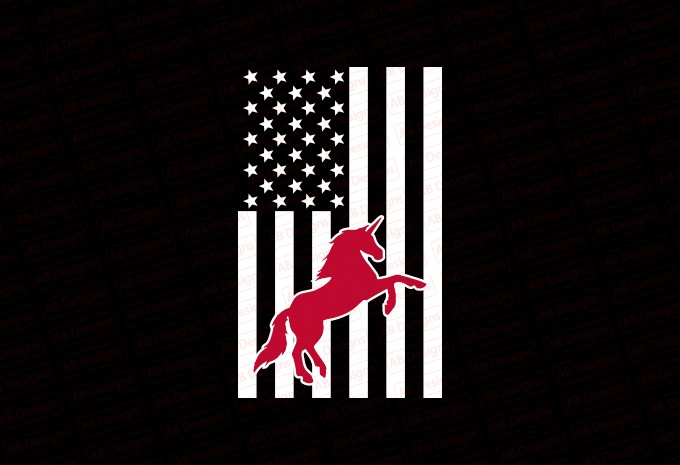 American unicorn flag bundle, USA flag, United state flag T-Shirt Design