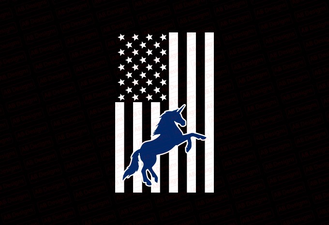 American unicorn flag bundle, USA flag, United state flag T-Shirt Design