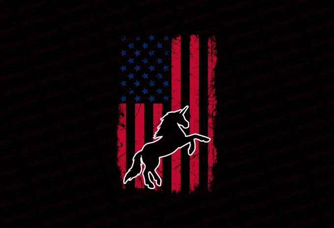 American unicorn flag bundle, USA flag, United state flag T-Shirt Design