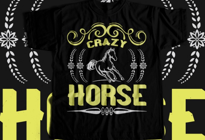 Crazy horse T-shirt Design