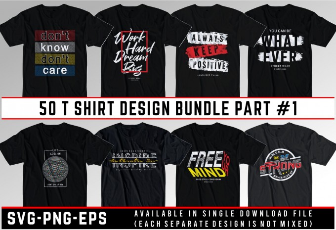50 motivational quotes t shirt design bundle