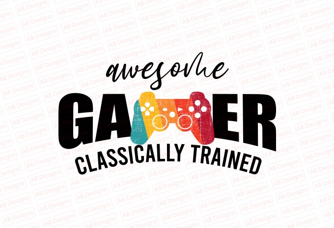 Awesome gamer classically trained T-Shirt Design
