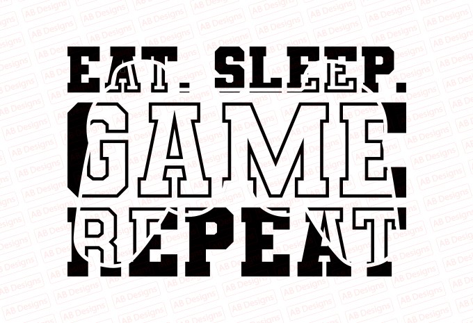 Eat sleep game repeat T-Shirt Design