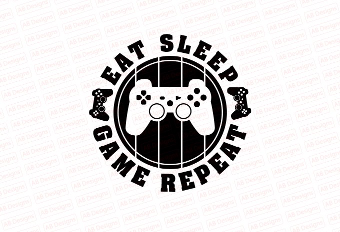 Eat sleep game repeat T-Shirt Design