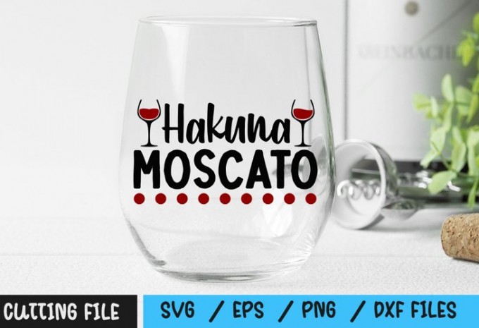 Hakuna moscato SVG — EPS, SVG, PNG, DXF commercial use t-shirt design