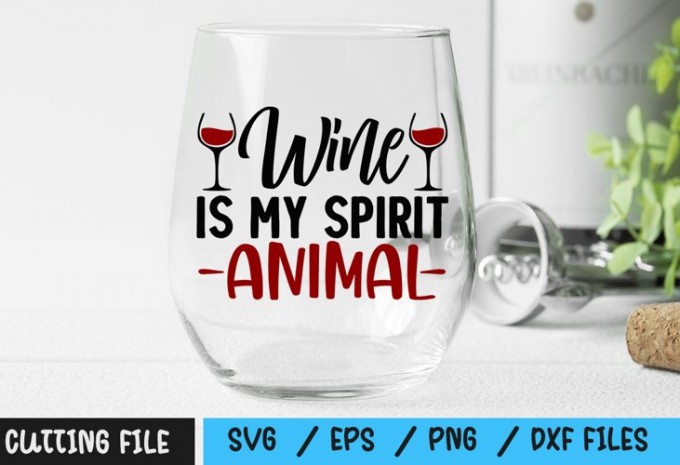 Wine Is my Spirit Animal SVG