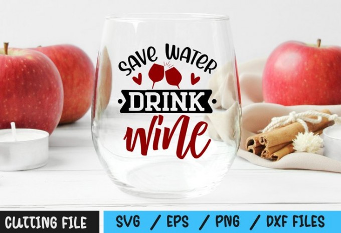 Save water drink wine SVG