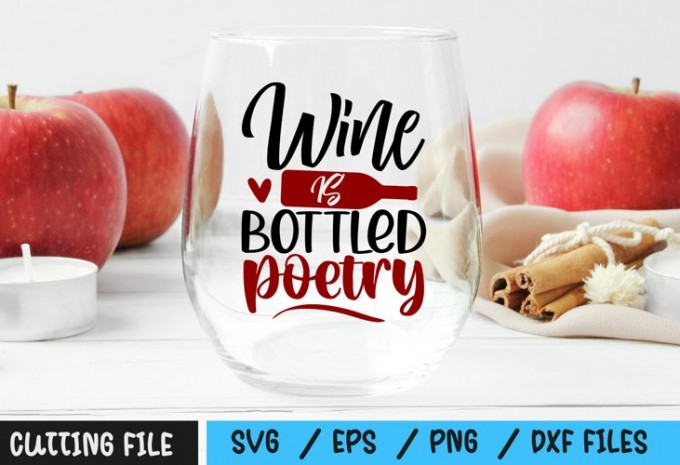 Wine is bottled poetry SVG