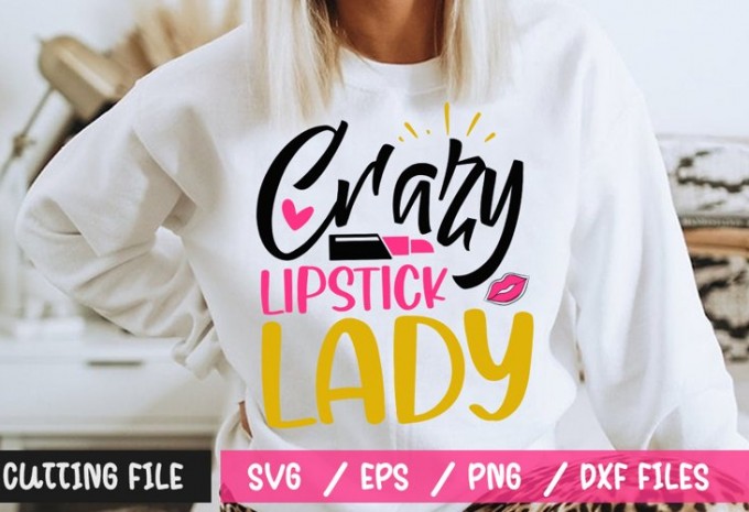 Crazy Lipstick Lady SVG