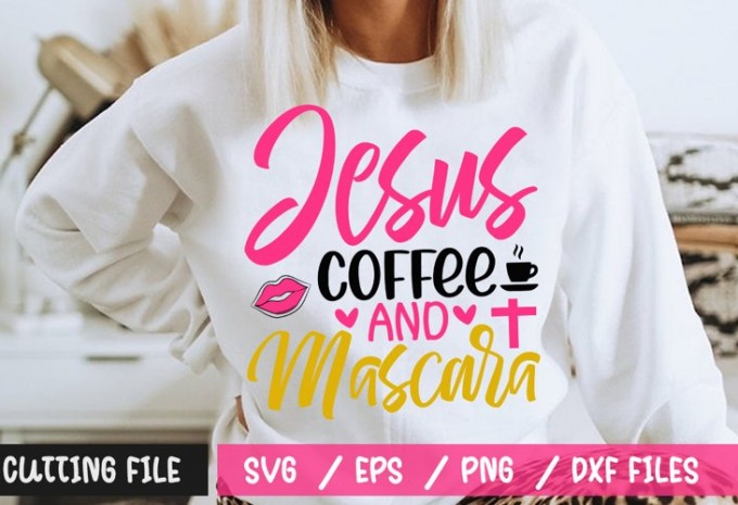 Jesus Coffee And Mascara SVG