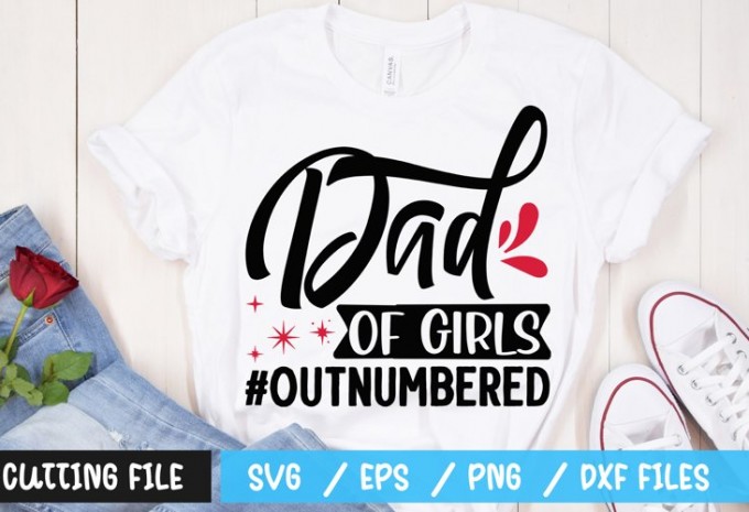 Dad of girls #outnumbered SVG