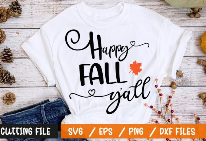Happy fall yall t-shirt design