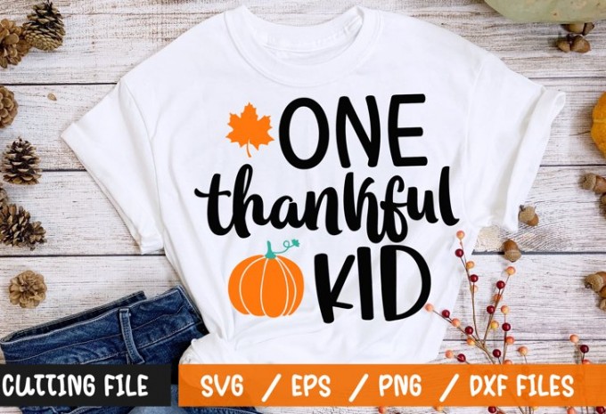 One thankful kid t-shirt design