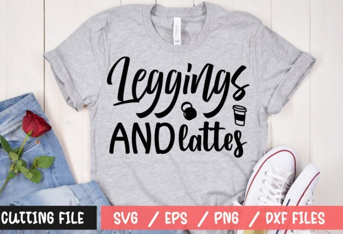 Leggings and lattes t-shirt design