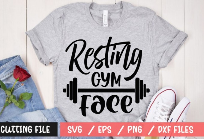 Resting gym face t-shirt design