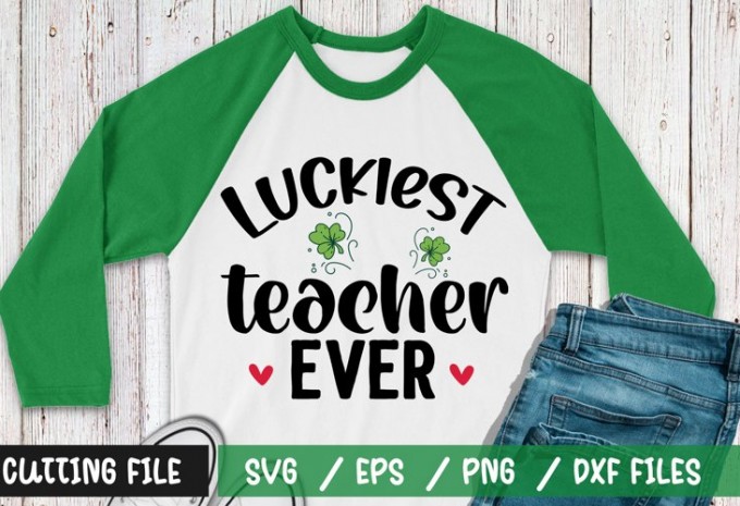 Luckiest teacher ever t-shirt design