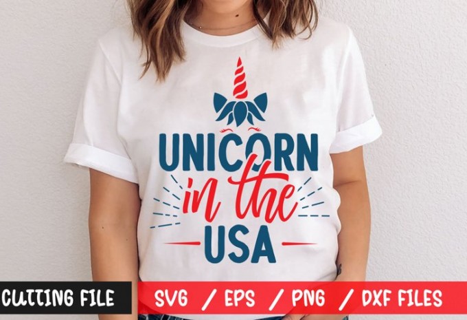 Unicorn in the usa t-shirt design