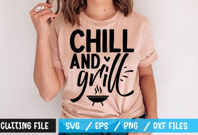 Chill and grill t-shirt design