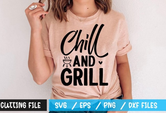 Chill and grill t-shirt design