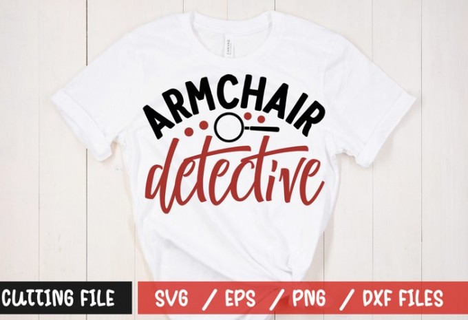 Armchair detective t-shirt design