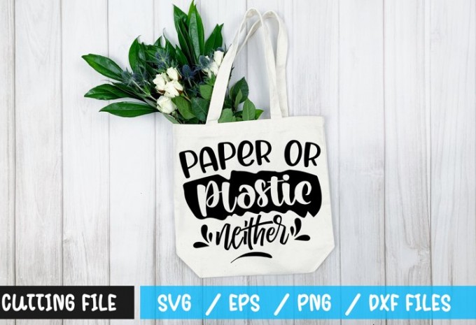Paper or plastic neither SVG