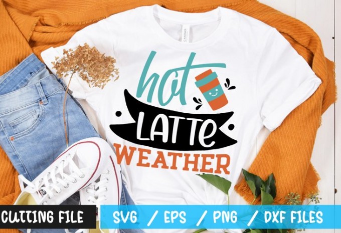 hot latte weather t-shirt design