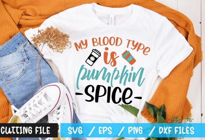 my blood type is pumpkin spice t-shirt design