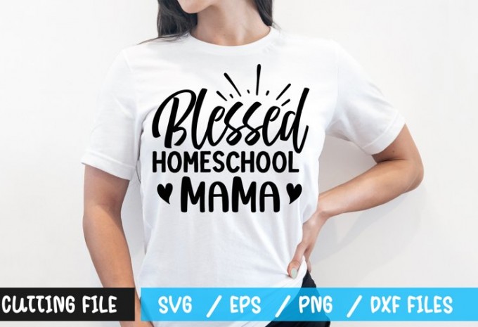 Blessed home school mama t-shirt design