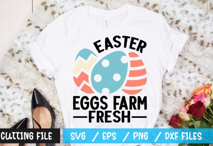 Easter eggs farm fresh t-shirt design